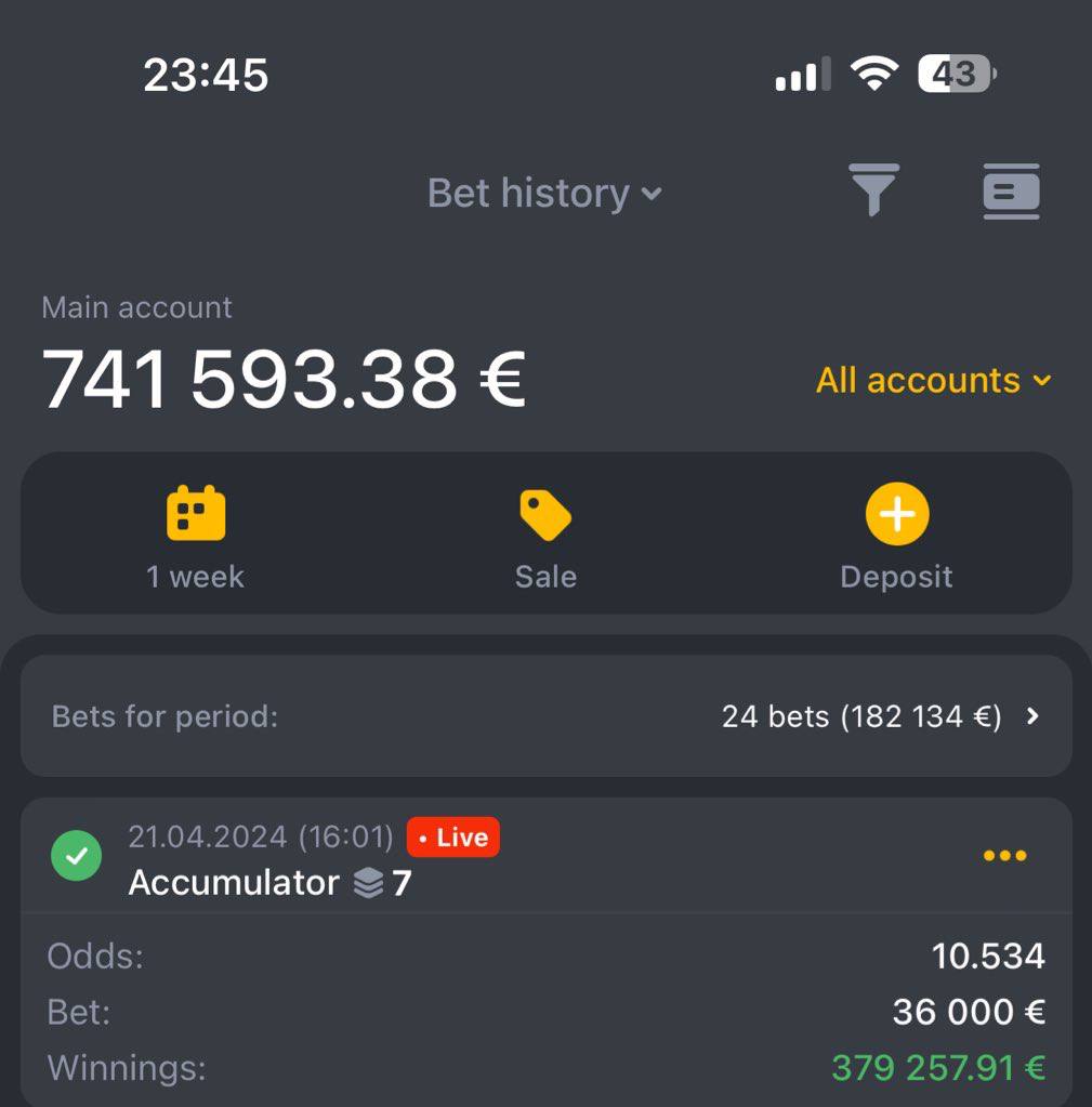 RicaMax bankroll — €741,593.38, closing on €1,000,000